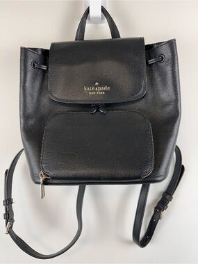 Kate Spade Black Leather Backpack Gold Hardware Small Bag
